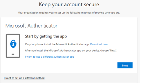 Keep Your Account Secure Screen