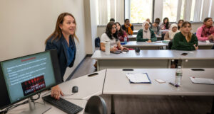 Dr. Krieger teaching in the classroom