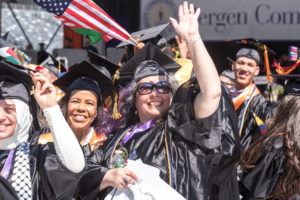 photo of CE's Susan Sloan in cap & gown at BCC graduation