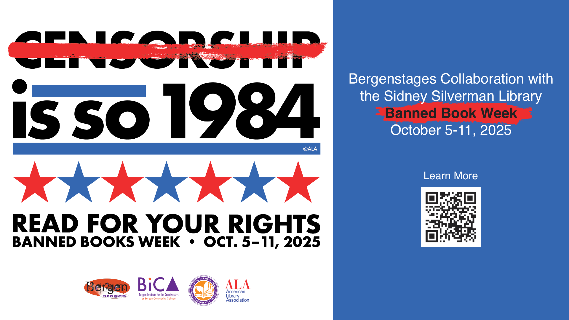 Censorship is so 1984. Read for your rights. Banned Books Week Oct. 5 - 11.