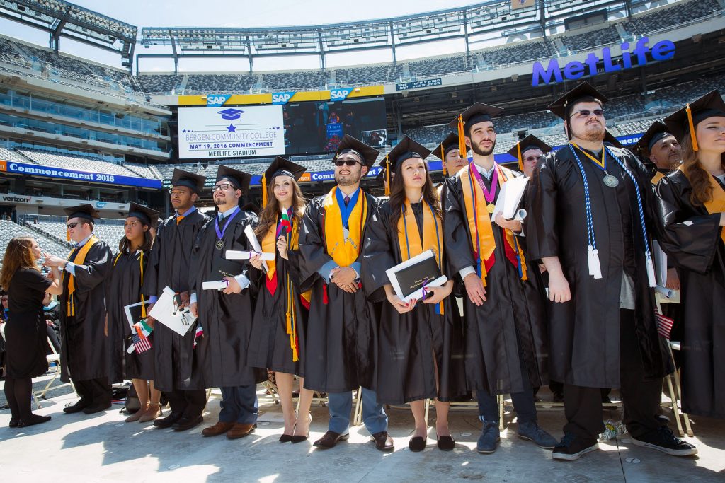 Bergen Community College’s commencement ceremony returns in-person at MetLife Stadium this year.