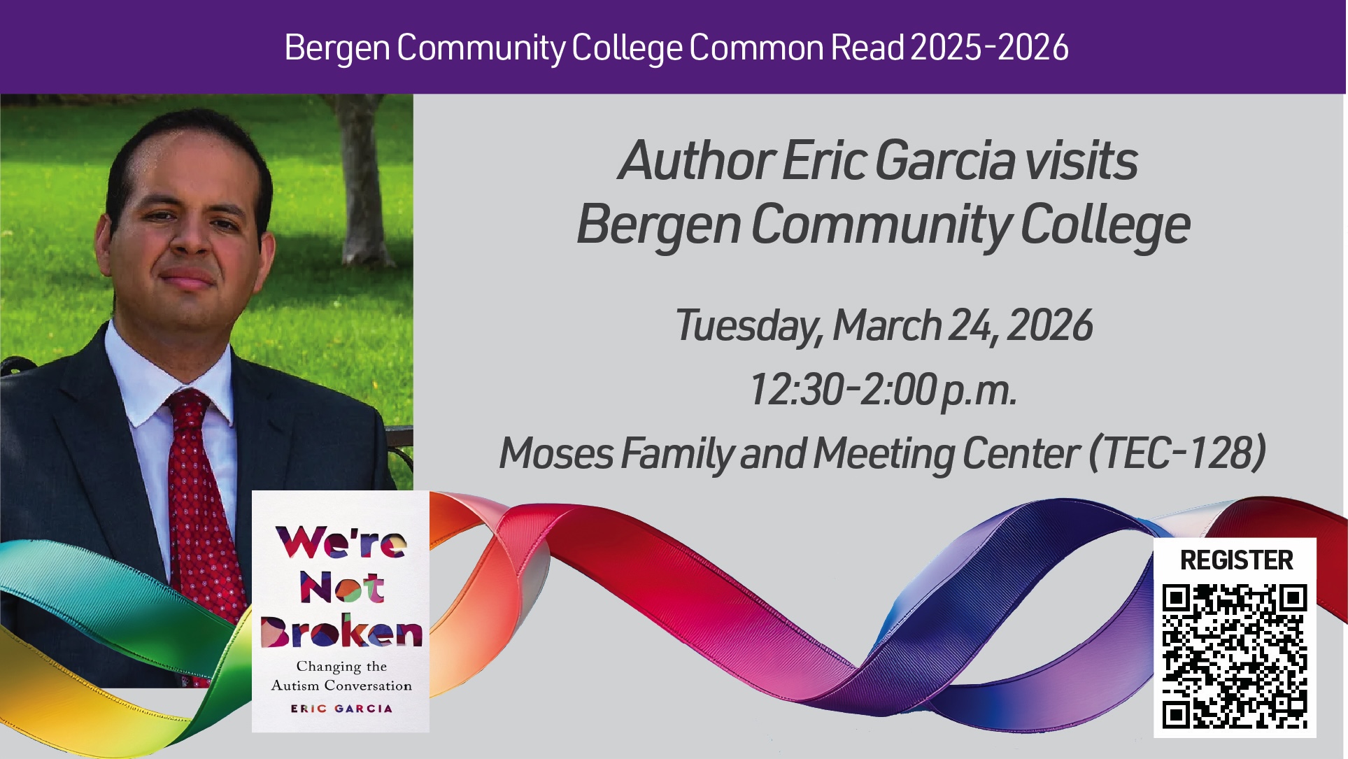 Bergen Community College Common Read 2025-2026 Author Eric Garcia visits Bergen Community College