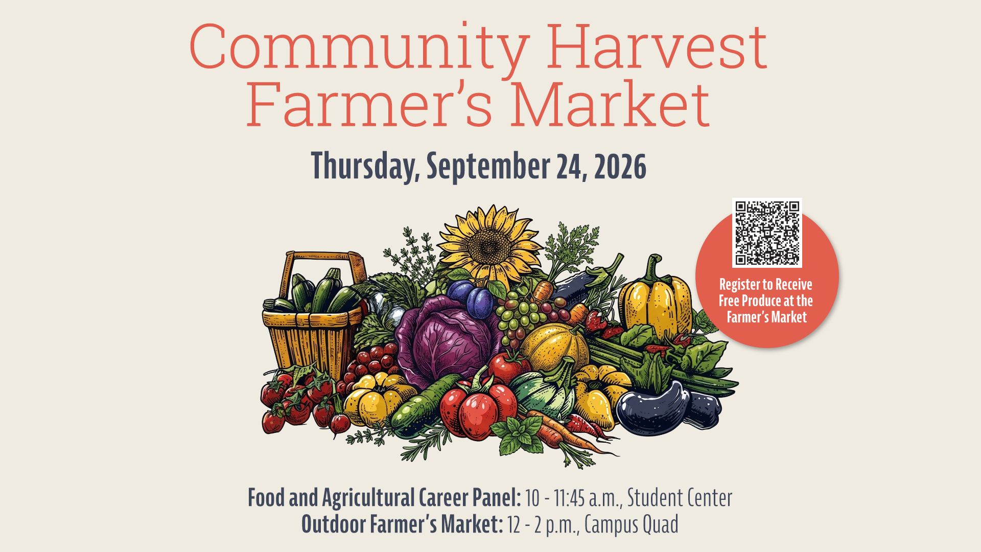 Community Harvest Farmer's Market Thursday, September 24, 2026