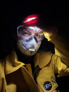 Ricardo Montero covering the LA Fires for ABC News