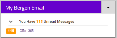 Click on Office 365 in the My Bergen Email box.