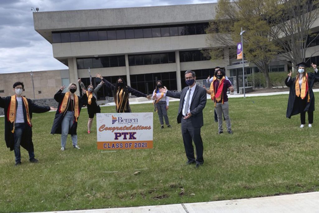 President Friedman with PTK Students