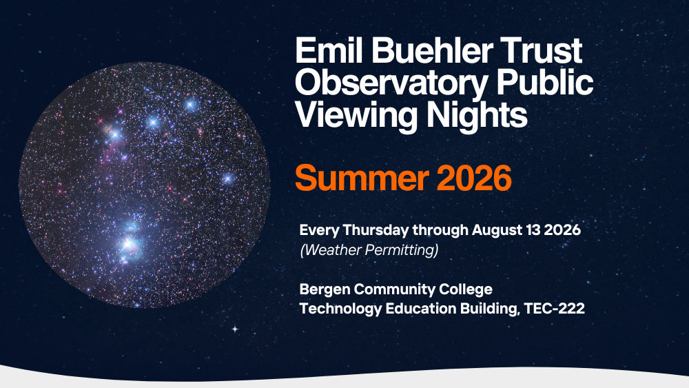 Emil Buehler Trust Observatory Public Viewing Nights | Summer 2026