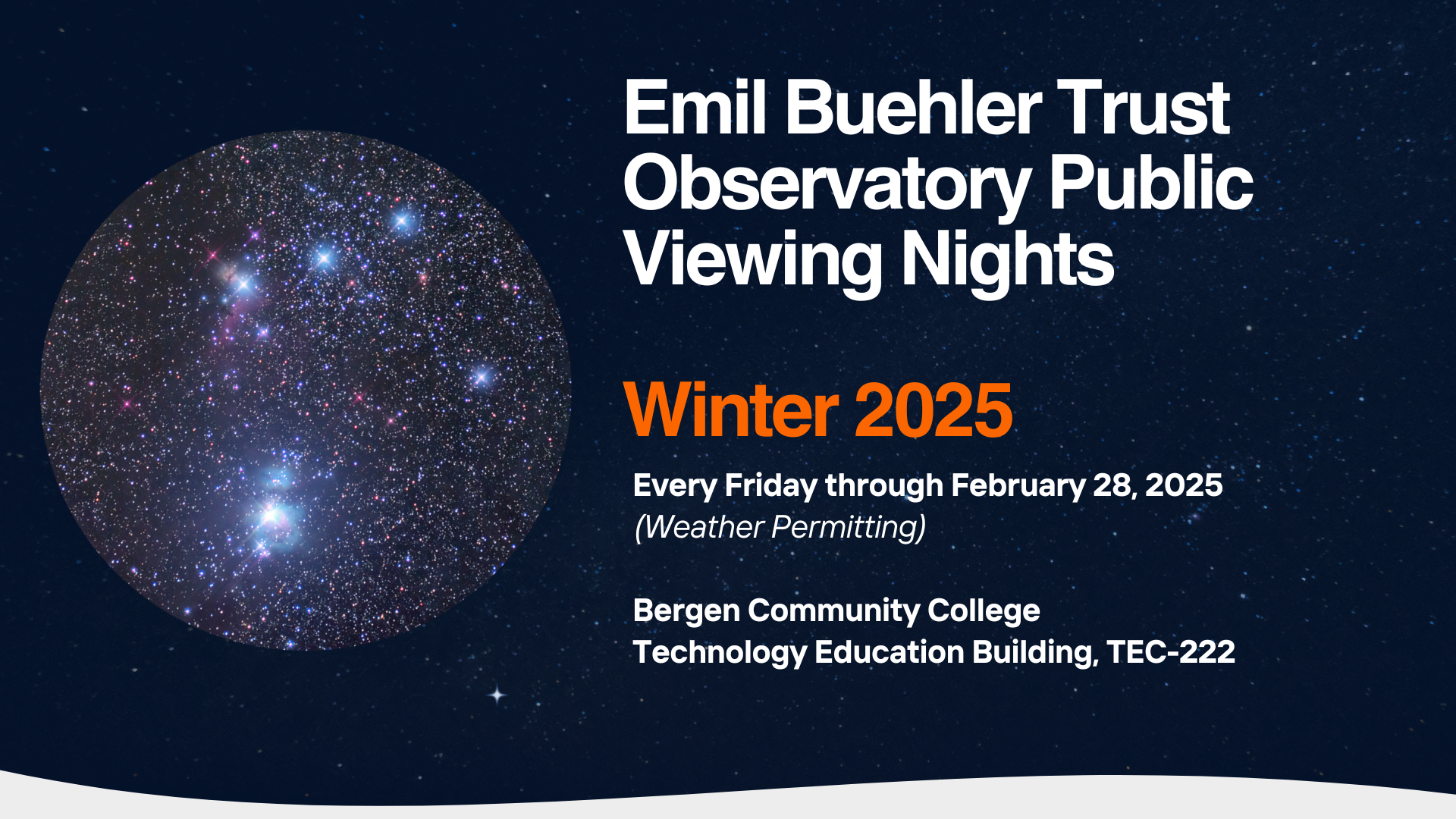 Winter 2025 Public Viewing Nights