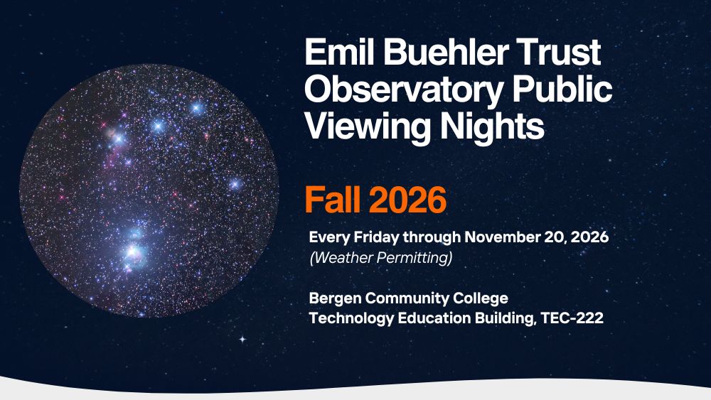 Emil Buehler Trist Observatory Public Viewing Nights - Fall 2026