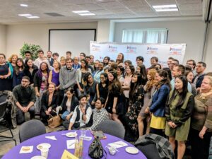 Group photo of approximately 50 tutors and staff at the Tutor Awards Ceremony.